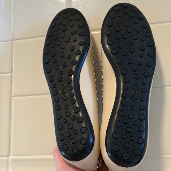 Tod's Cream Studded Women's Loafers - Picture 2 of 10